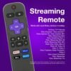 Replacement RC-EL1 / RC-EL2 Universal Streaming Player Remote Control for Roku Streaming Sticks, Players and TVs with Voice. RCEL1 / RCEL2 Remote Control with Voice and App Shortcut Keys. [RF] - Image 6
